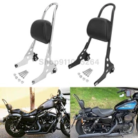 motorcycle detachable luggage rack backrest sissy bar rear passenger cushion pad for harley sportster 883 1200 xl xl883 04 20