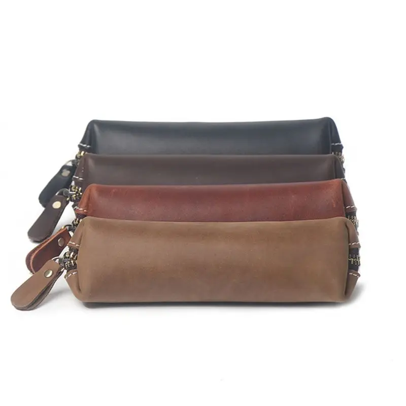 Винтажный чехол для карандашей из натуральной кожи ручной работы в стиле ретро