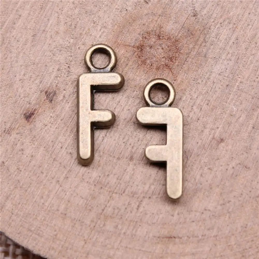 

Letter F Charms For Jewelry Making Findings Handmade DIY Craft 26pcs Antique Bronze Color 16mm