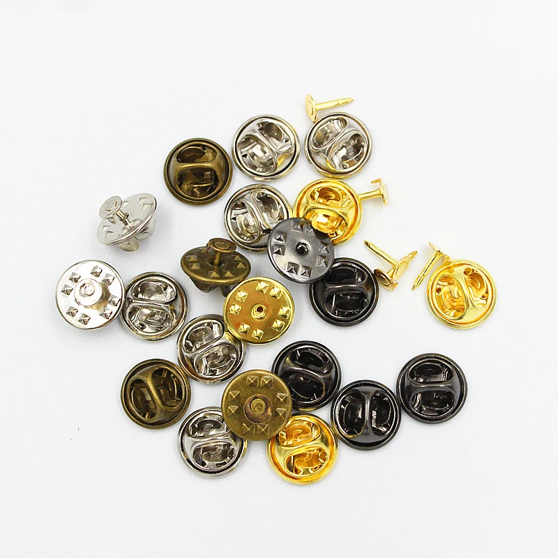 

1 Pack Gold Rhodium Color Copper Nail Tie Tack Lapel Pin Back Clutch Scatter Butterfly Clasp Squeeze Badge Holder DIY Jewelry
