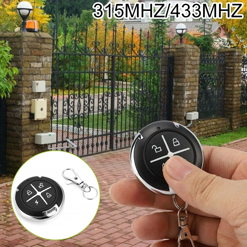 

49*49*14mm 315/433MHZ Wireless Copy Remote Control Metal Gate Garage Rolling Door Key Sale LED Flashes