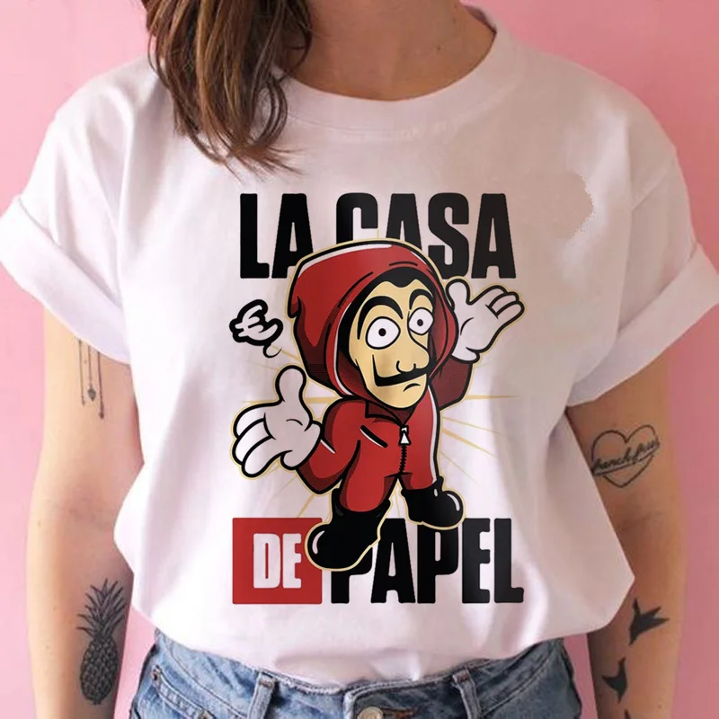 Money Heist футболка хип-хоп Женская La Casa de Papel House Of paper Футболка женская ulzzang Топы 90s одежда футболка Новинка Лето