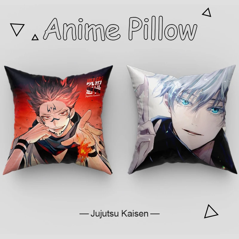 

45Cm Anime Jujutsu Kaisen Demon Slayer Tanjiro Nezuko Creative Plush Pillowcase for Car Sleeping Pillow for Children Nap Pillow