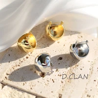 d clan shiny big spherical globular earring stud fashion jewelry vintage cool elegant sleek earrings gift girlfriend women