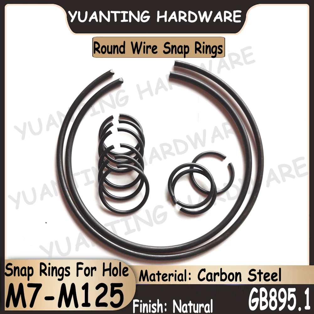 

2Pcs~100Pcs GB895.1 65 Manganese Steel Round Wire Snap Rings For Hole M7 M8 M10 M12 M14 M16 M18 M20-M125 Retainer Circlips