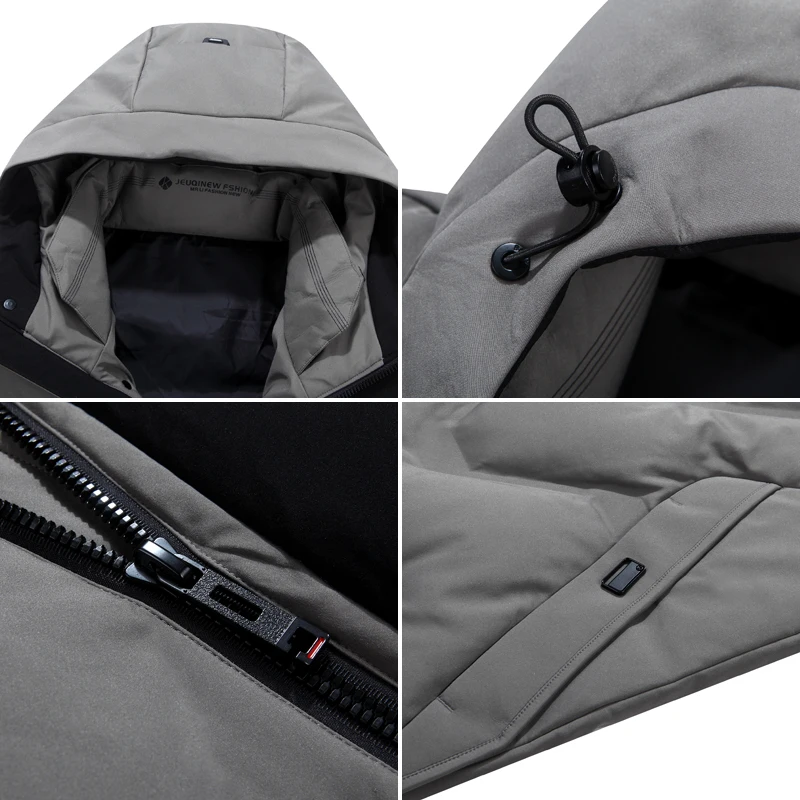 Мужская куртка пуховик с капюшоном и пуховиком на 2019 утином пуху цвет в