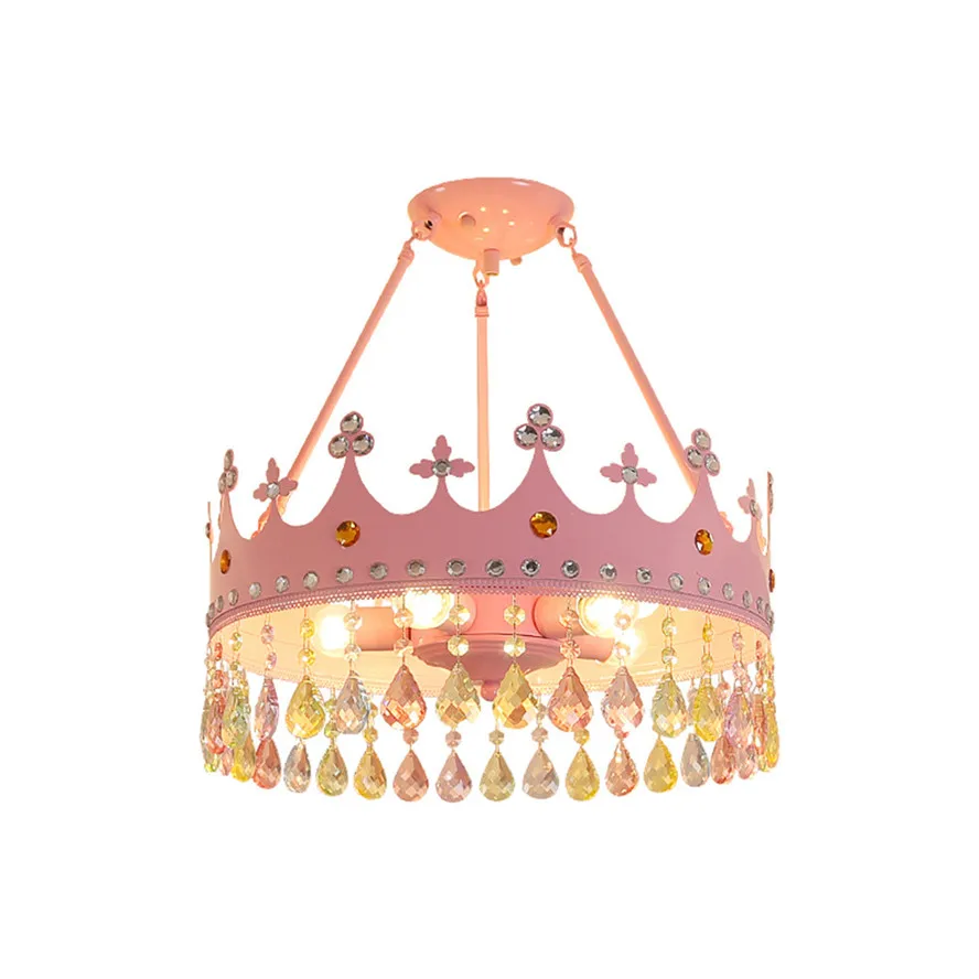 

Children's room pendant lights crystal girl boy modern minimalist ins princess house LED hanging lamp bedroom suspension luster