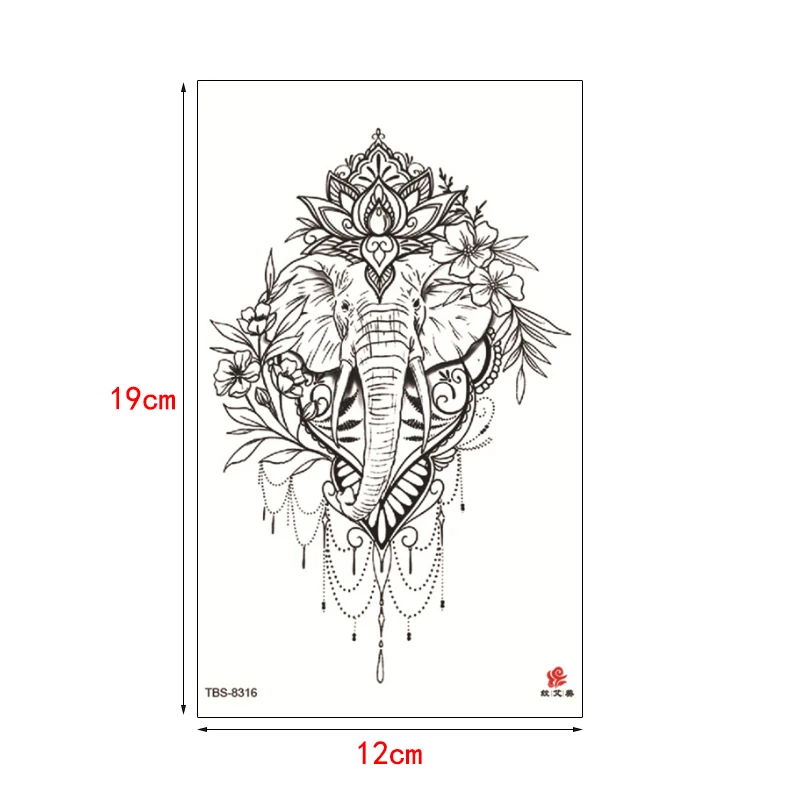 12x19 см искусственная черная временная татуировка на тело наклейка тотемный