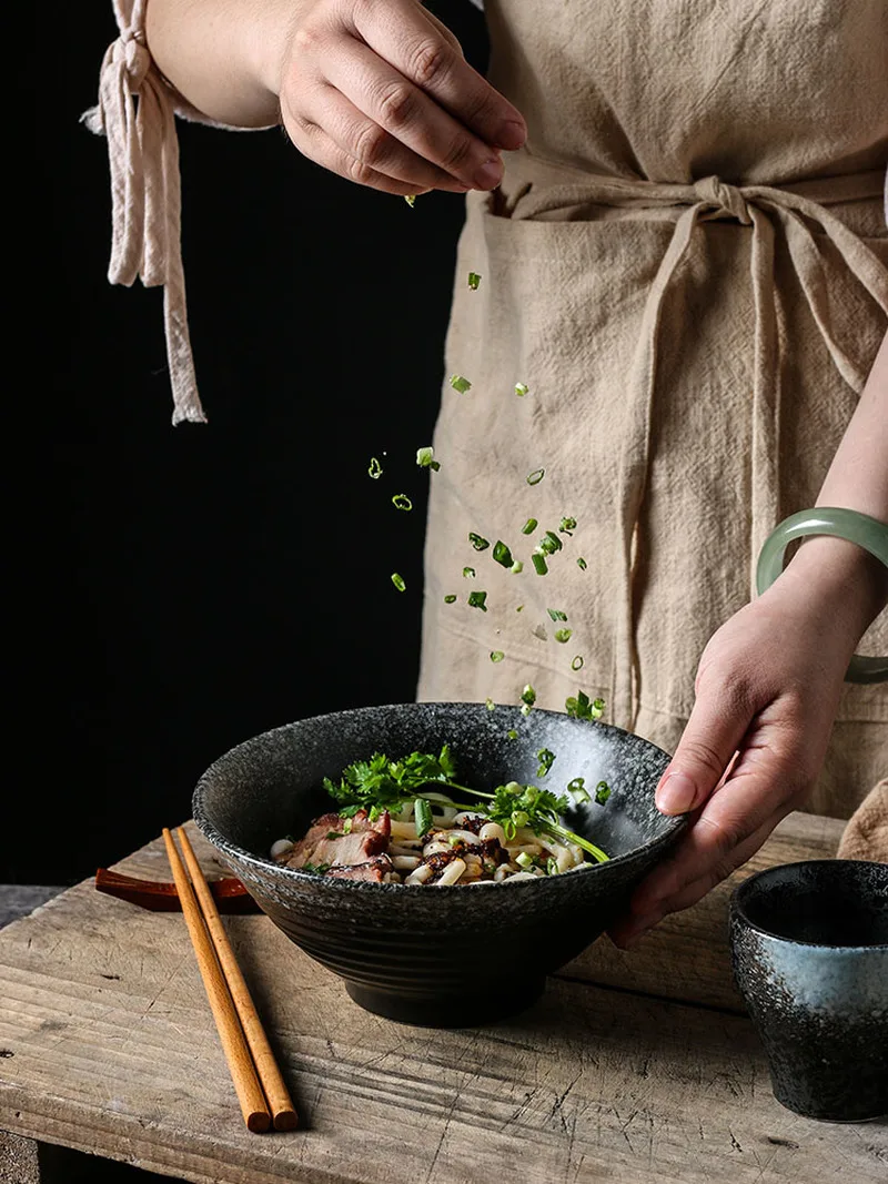 Японский Керамика чаши бытовой большой пиалы для лапши рамен рисового супа чашки