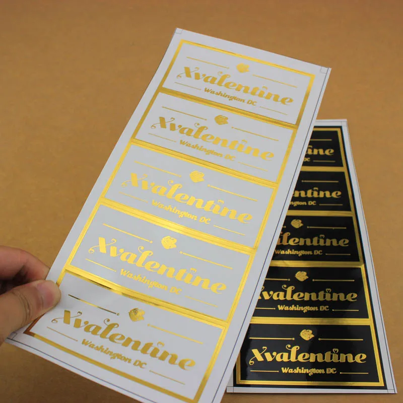 Низкий минимальный заказ логотип на Золотая фольга бумажная этикетка наклейки с