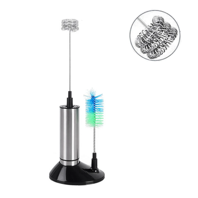 Ручной Электрический вспениватель молока из нержавеющей стали с 3 пружинной