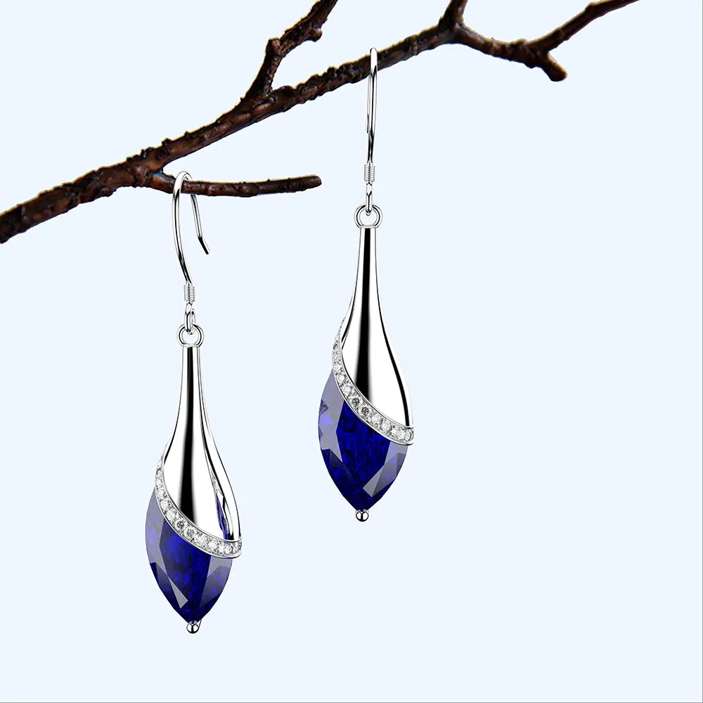 Женские серьги-подвески PANSYSEN Винтажные висячие серьги из серебра 100% пробы с