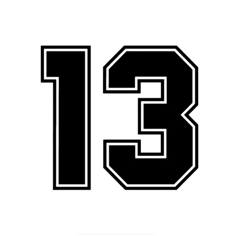 

15x14cm 13 Lucky Racing Number Sticker PVC
