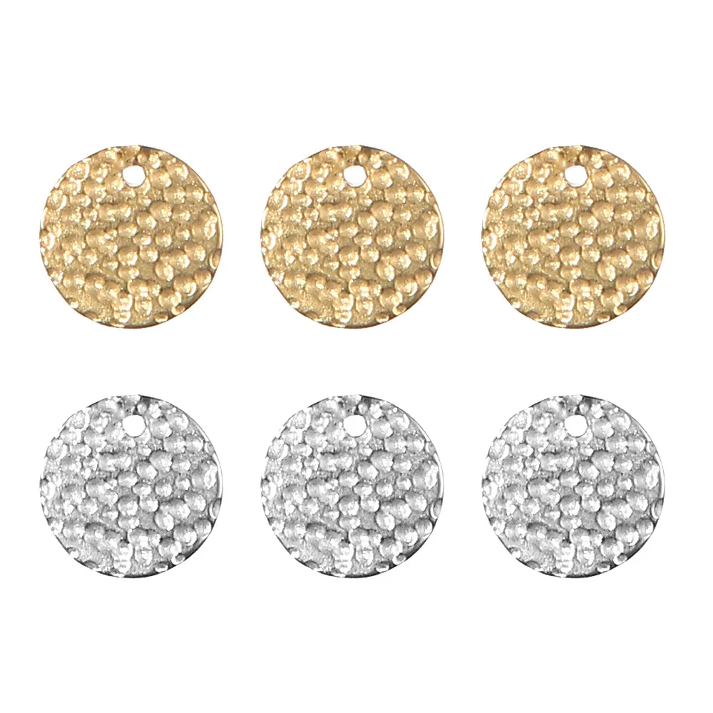 

100% Satinless Steel Disc Coin Charm For Jewelry Making Gold/Silver Color Metal Circle Round Disc Charms Wholesale 20pcs