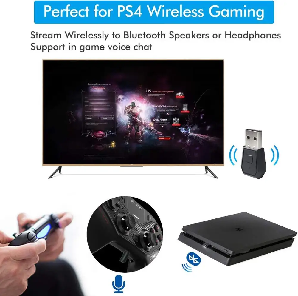 Адаптер Bluetooth для PS4 мини USB 4 0 адаптер Bluetooth/приемник ключ и передатчики совместим
