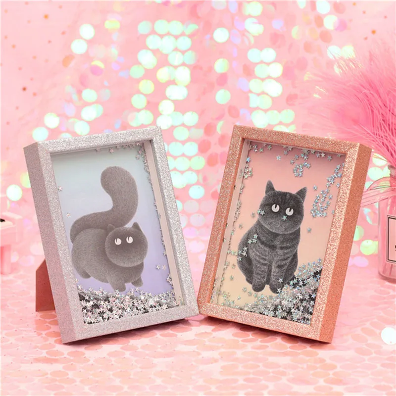 Креативный милый кот фоторамка с звездный конфетти фото обои для рабочего стола
