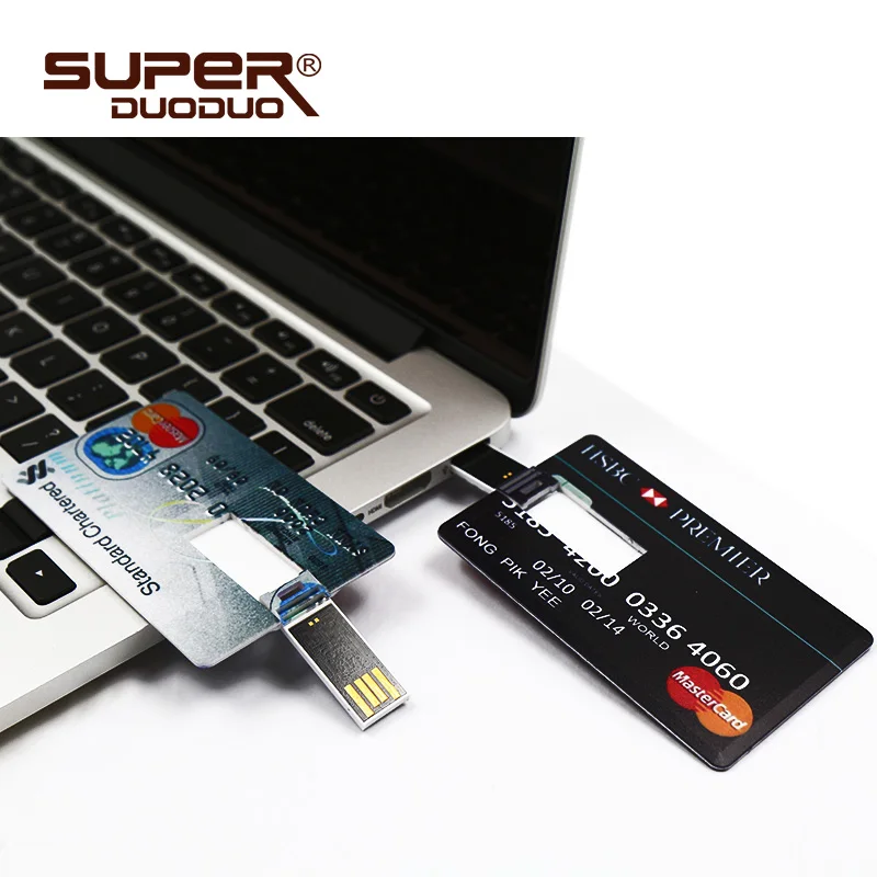 Водонепроницаемая Супер тонкая кредитная карта USB флеш-накопитель 4 ГБ 8 ГБ 16 ГБ 32 ГБ 64 Гб модель карты памяти