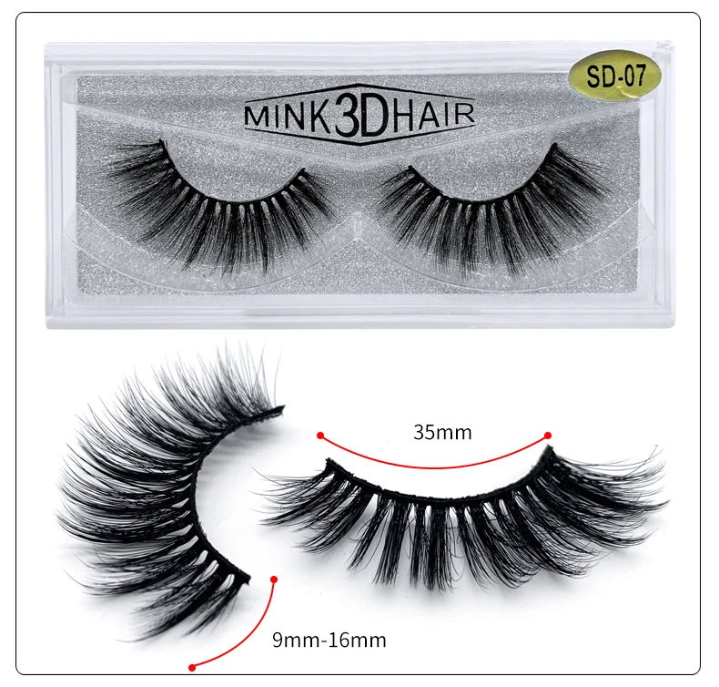 New Arrival 1 Pair 3D Mink Eyelashes Natural Handmade High Volume Eyelash Extension Thick Soft Eye Lashes SD-07 | Красота и здоровье