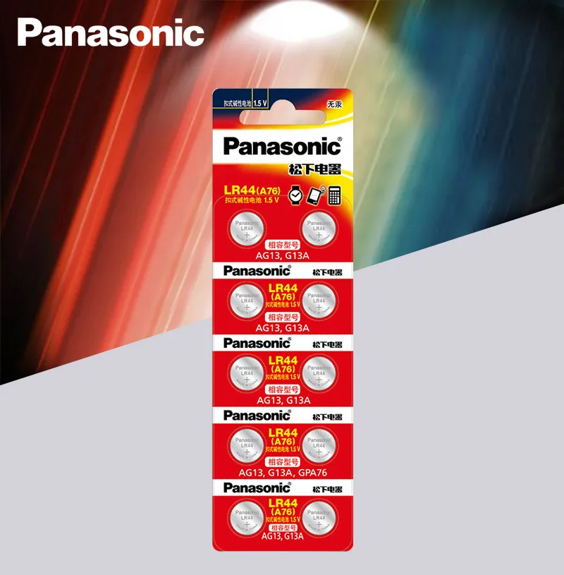 Panasonic 30 шт. 1 5 в Кнопочная батарея lr44 литиевые монетные батареи A76 AG13 G13A LR44 LR1154 357A SR44