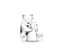 authentic 925 sterling silver hugging polar bears bead charm fit women pandora bracelet necklace jewelry
