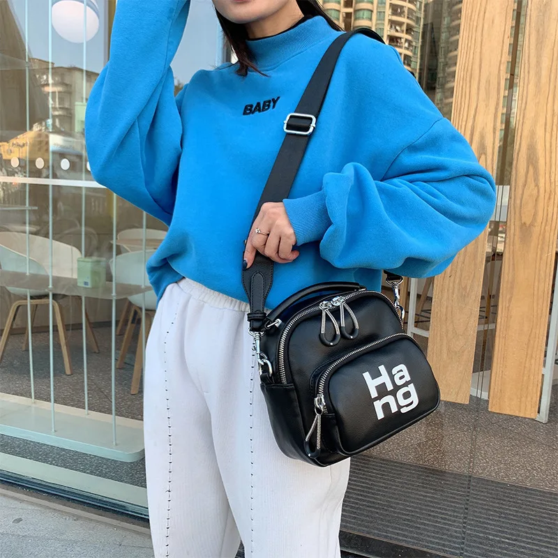 

2021 New Multi-layer Handbag Wild Korean Wide Shoulder Strap Shoulder Bag Messenger Small Bag Purses Crossbody Ladies Hand Bags