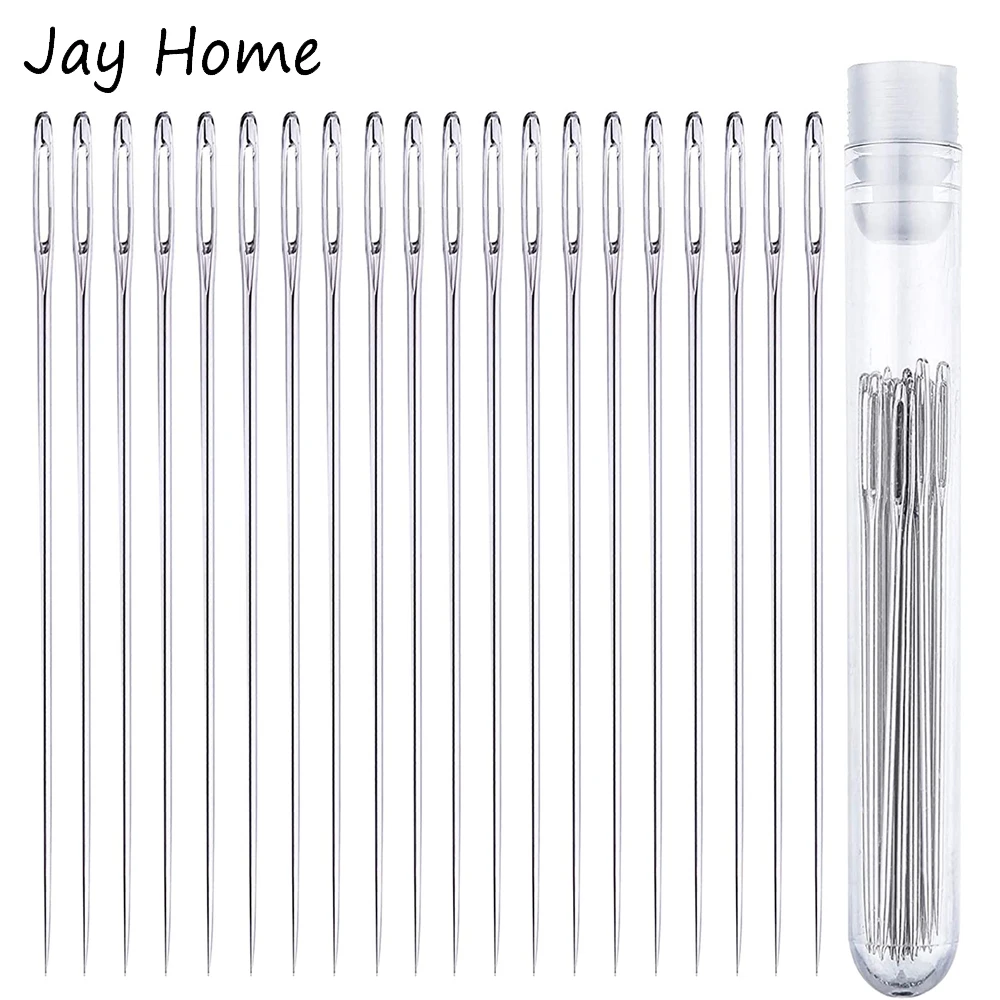 

30PCS Large-Eye Stitching Needles Hand Sewing Needles with Clear Bottle & Sewing Needle Threader for DIY Sewing Accessories