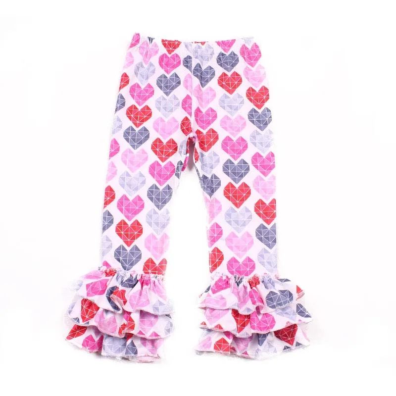 Штаны с оборками для маленьких девочек на День святого Валентина милые розовые