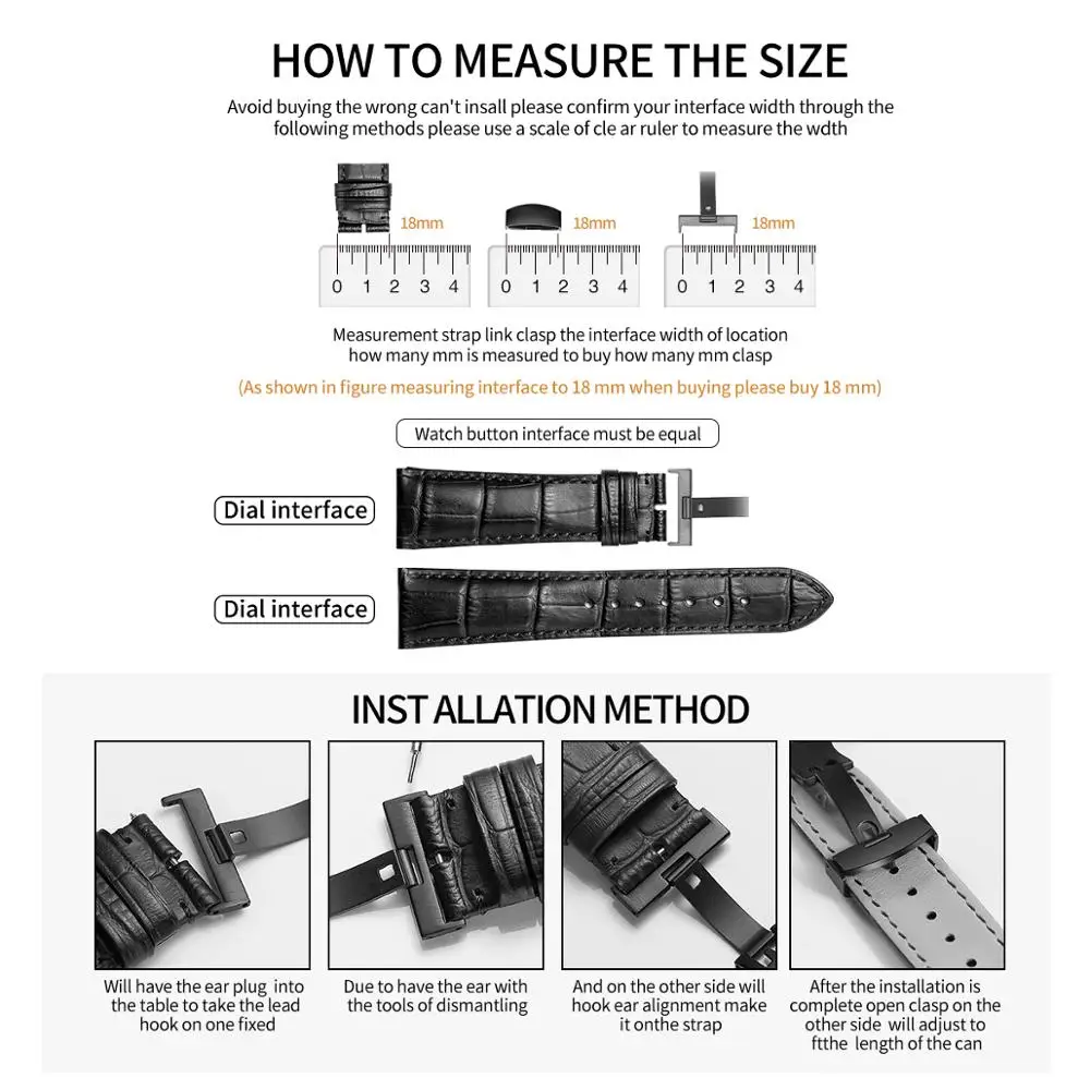 Застежка-бабочка для браслета часов 18 мм | Наручные часы
