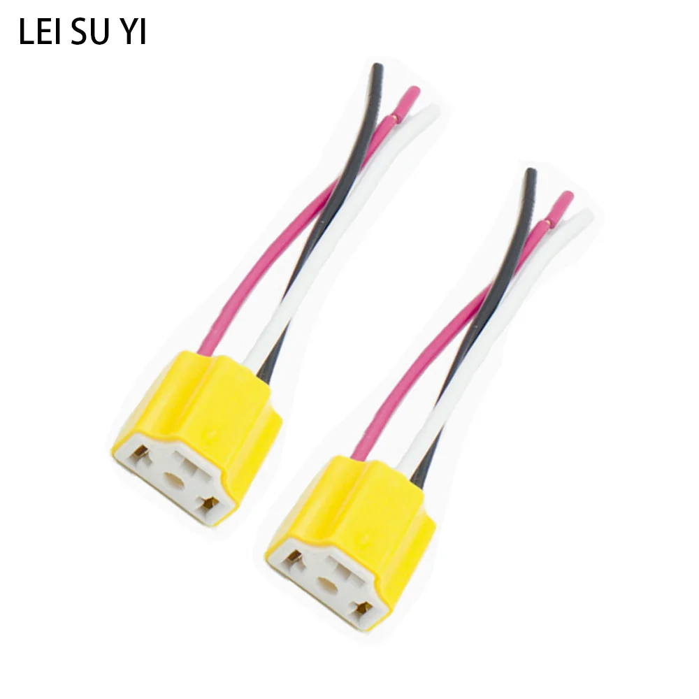 

H4 LED 9003 HB2 Car Headlight Ceramic Bulb Holder Extension Wire Halogen Adapter Socket Lamp Connector Car Electronics Accessory