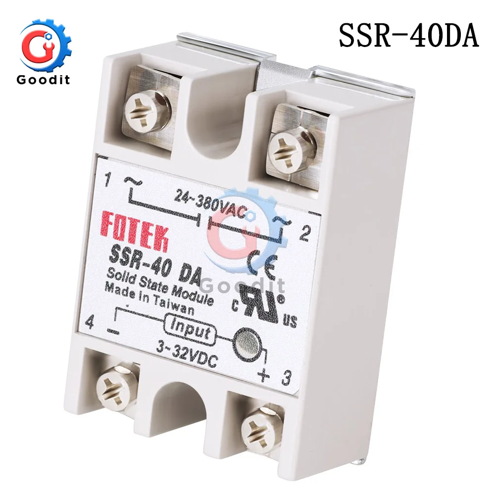 SSR-40DA 40A вход 3-32 В DC Выход 24-380 В AC твердотельный релейный модуль однофазный полупроводниковый Релейный Щит