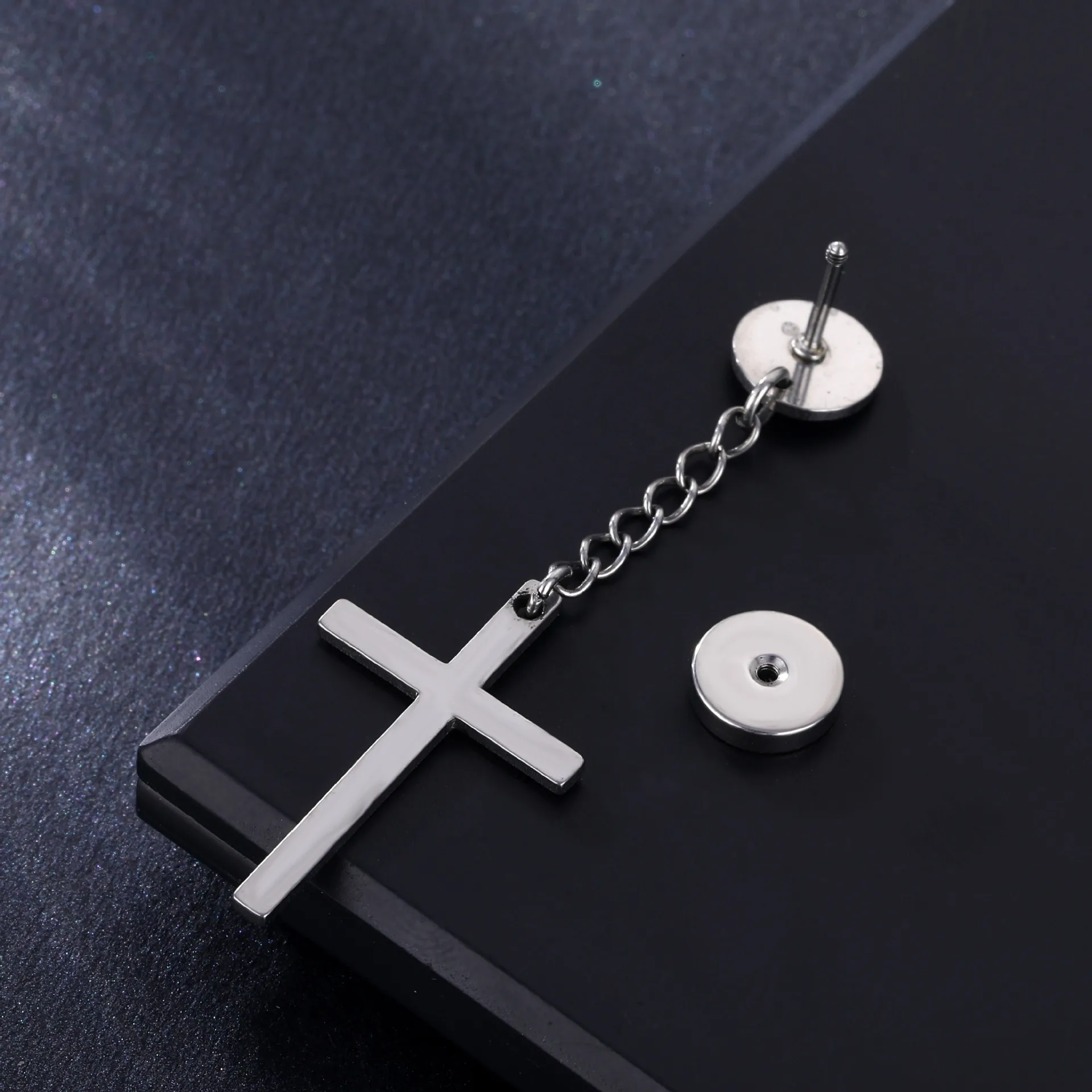 Stainless Steel Cross Stud Earrings Tassel For Women Men Fashion Hip Hop Ear Rings Piercing Jewelry Gifts | Украшения и