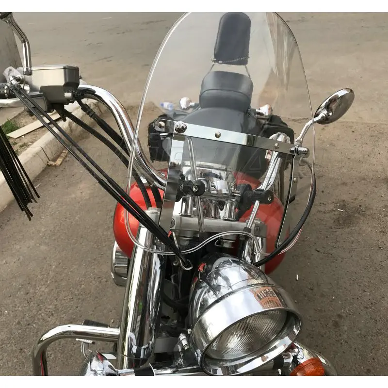 

Лобовое стекло для Yamaha Virago 1981-2007, 125, 250, 535, 700, 750, 920, 1000, XV250, XV535, 1100 дюйма, 1 дюйм, Фиксированный экран на руле
