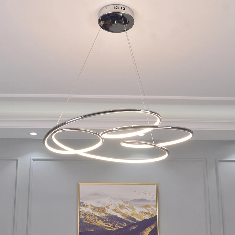 Хромированные/позолоченные Современные светодиодные люстры для столовой кухни