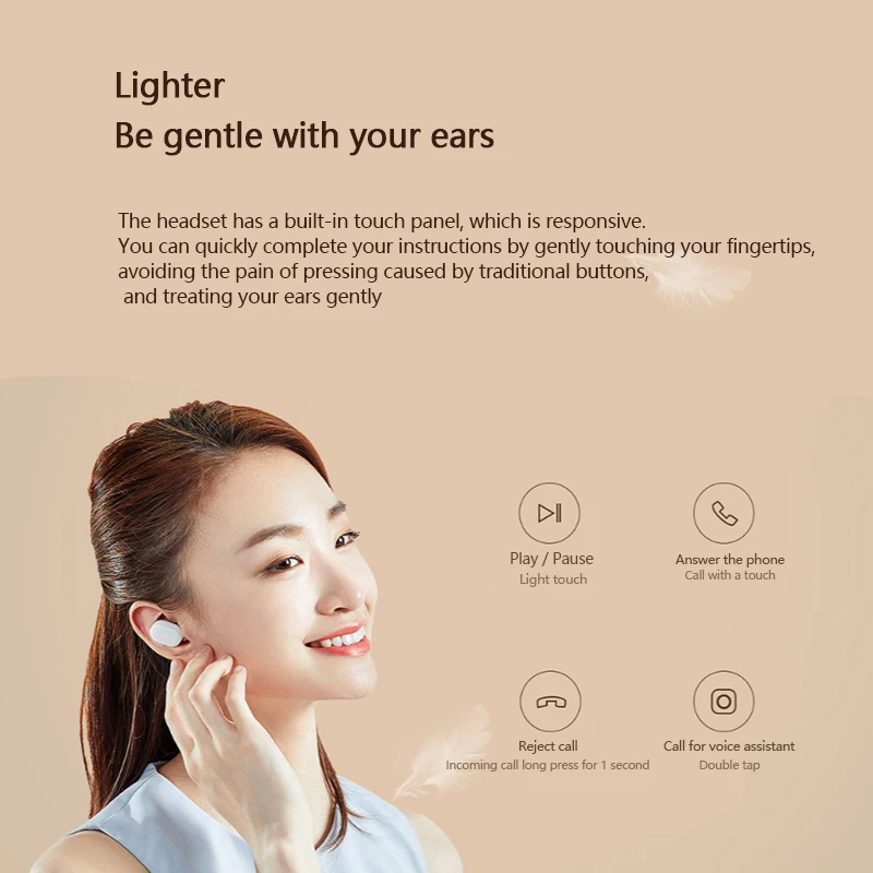 Оригинальные Bluetooth наушники Xiaomi AirDots молодежная версия портативные вкладыши с