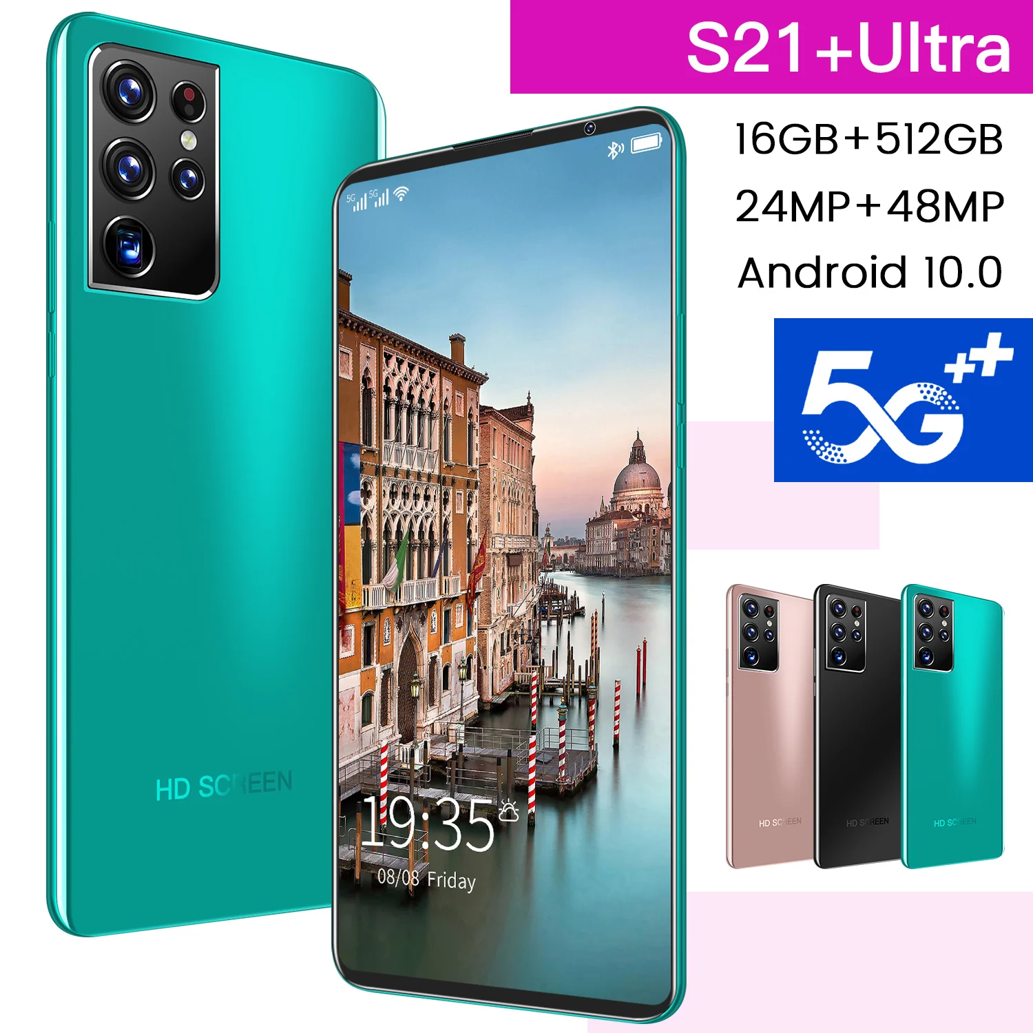 

2021 New Global Version 6.8 Inch S21+ultra Smartphone 16+512GB Face ID Full Screen Mobilephone 5G 24MP+48MP Dual SIM Cellphone