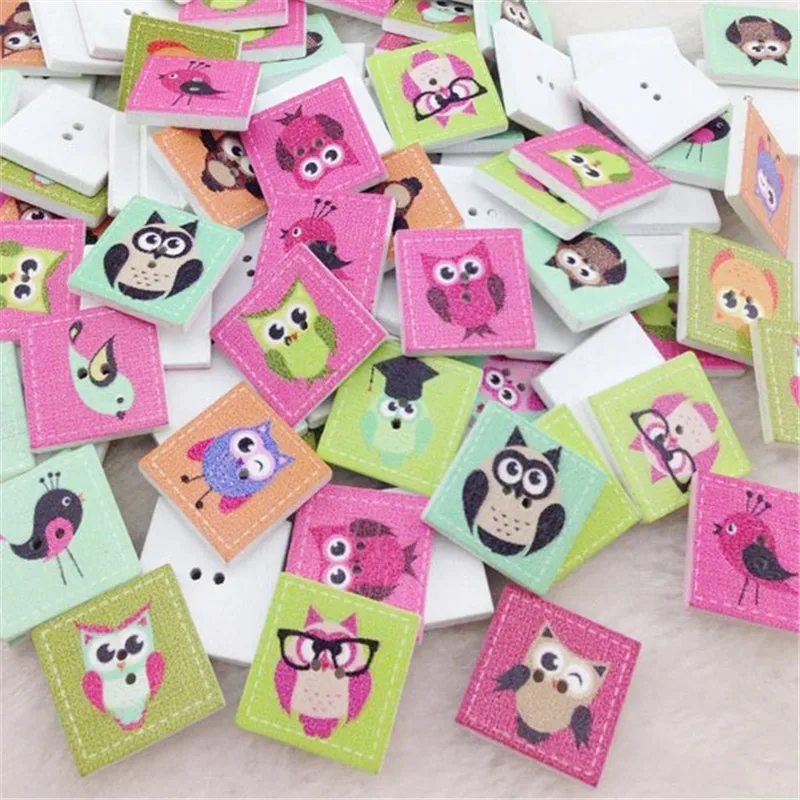 Новинка, 25 шт., белая деталь с принтом, 20 мм, набор швейных поделок WB206