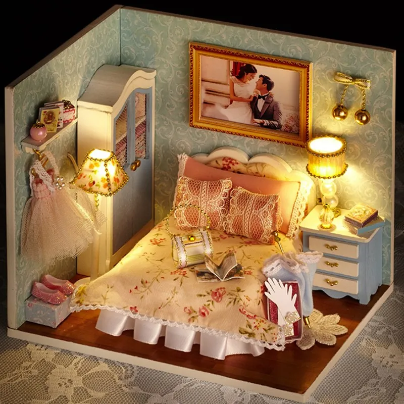 DIY милый кукольный домик счастливый момент ручная работа мебель миниатюрный лес