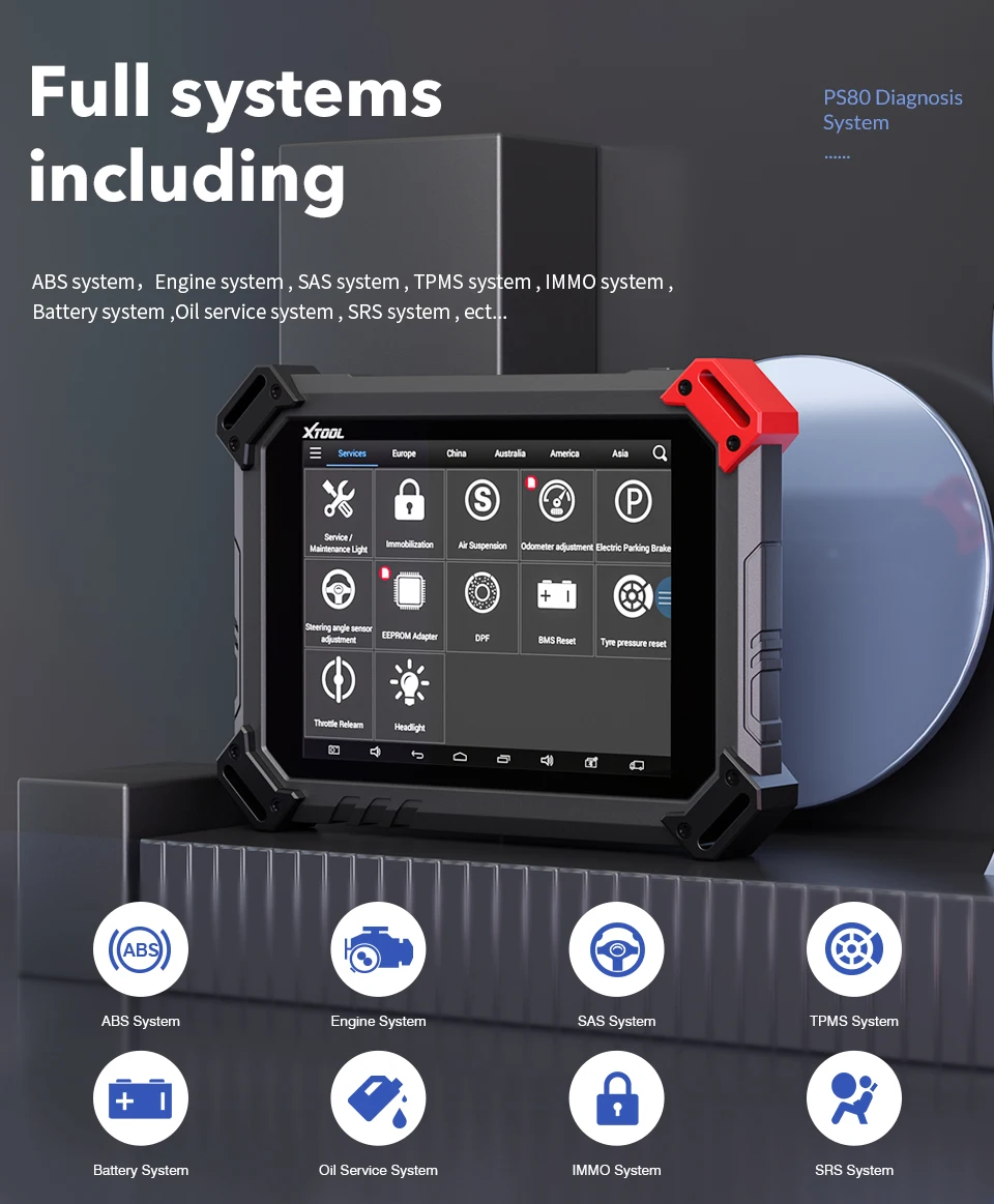 XTOOL PS80 Lite полная система OBD2 диагностический инструмент IMMO ABS обслуживания масла