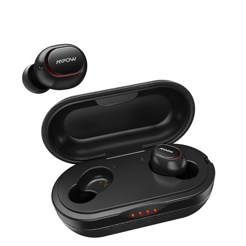 balck Оригинальные Mpow T5/M5 IPX7 беспроводные TWS наушники APTX 5,0 наушники 36H воспроизведение 3D стерео шумоподавляющие наушники с микрофоном - Цвет: balck