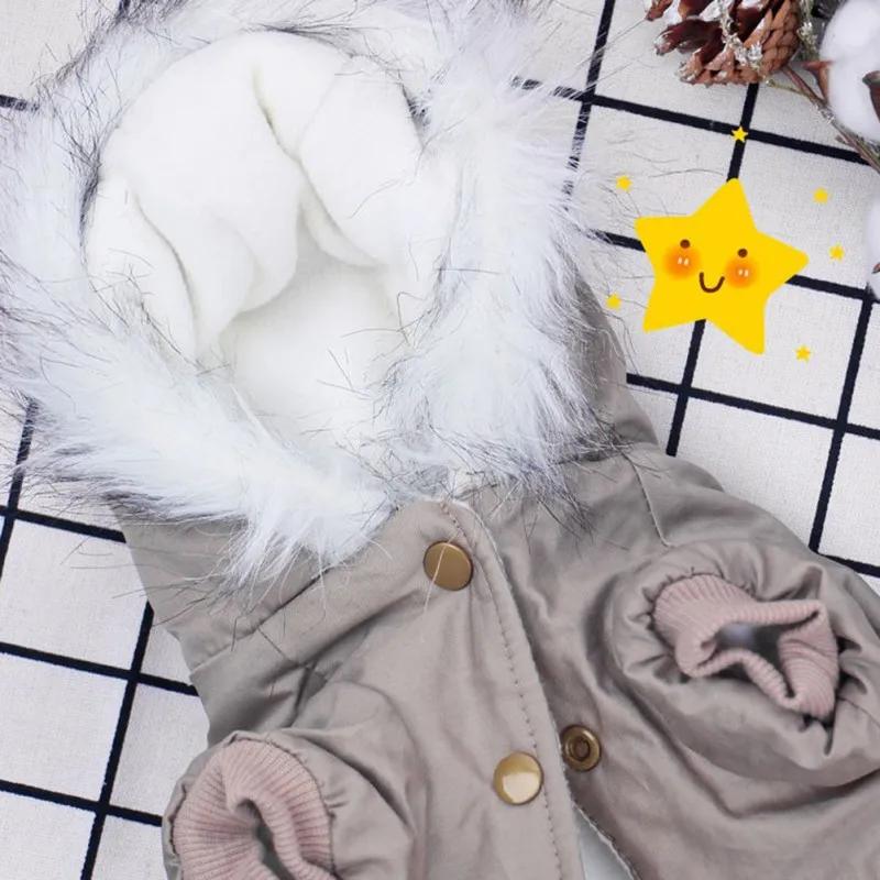 

Winter Dogs Clothes Down Jacket French Bulldog Teddy Imitation fur Pet Costume Warm Outwear Clothing For Dogs Coat