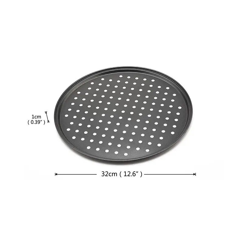 Carbon Steel Nonstick Pizza Baking Pan Tray 32cm Plate Dishes Holder Bakeware Home Kitchen Tools Accessories |