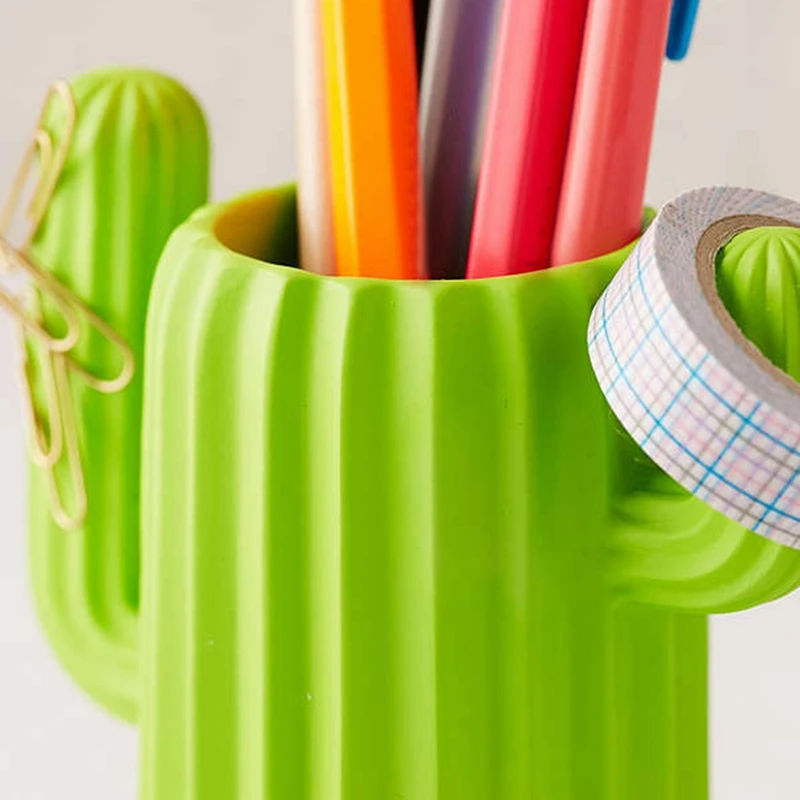 

2 Pcs Cactus Pen Holder Desktop Desk Organizer Multifunction Storage Box Pen Container School Office Stationery Supplies