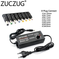 adjustable power supply 3v 24v 3v 5v 6v 9v 12v 15v 18v 24v 3a 5a with 8 plug connector ac to dc universal power supply adapter