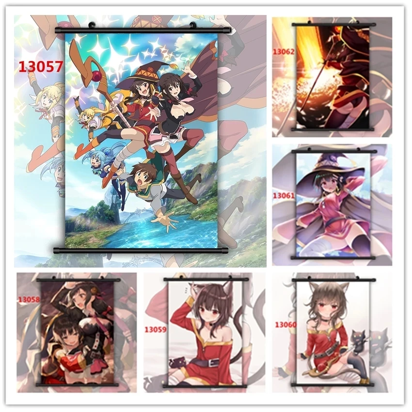

Canvas Print Painting Wall Art Picture Konosuba Aqua Darkness Megumin Poster Home Decor Plastic Hanging Scroll Anime Living Room
