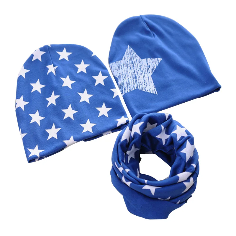 Шапка со звездами и шарф с круглым кольцом 10 цветов | Детская одежда обувь