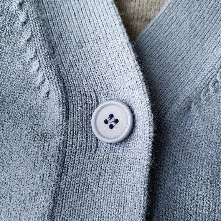 

Women Single Breasted Sweater V-neck Color Patchwork Casual Autumn Female Knitwear Coat Cardigan