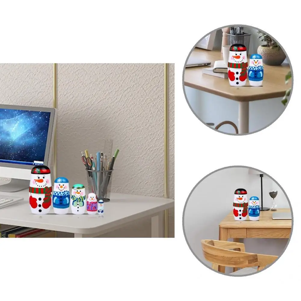 

Отличные рождественские штабелируемые куклы ручной работы «сделай сам», Обучающие игрушки, привлекательная Штабелируемая кукла с гладкой ...