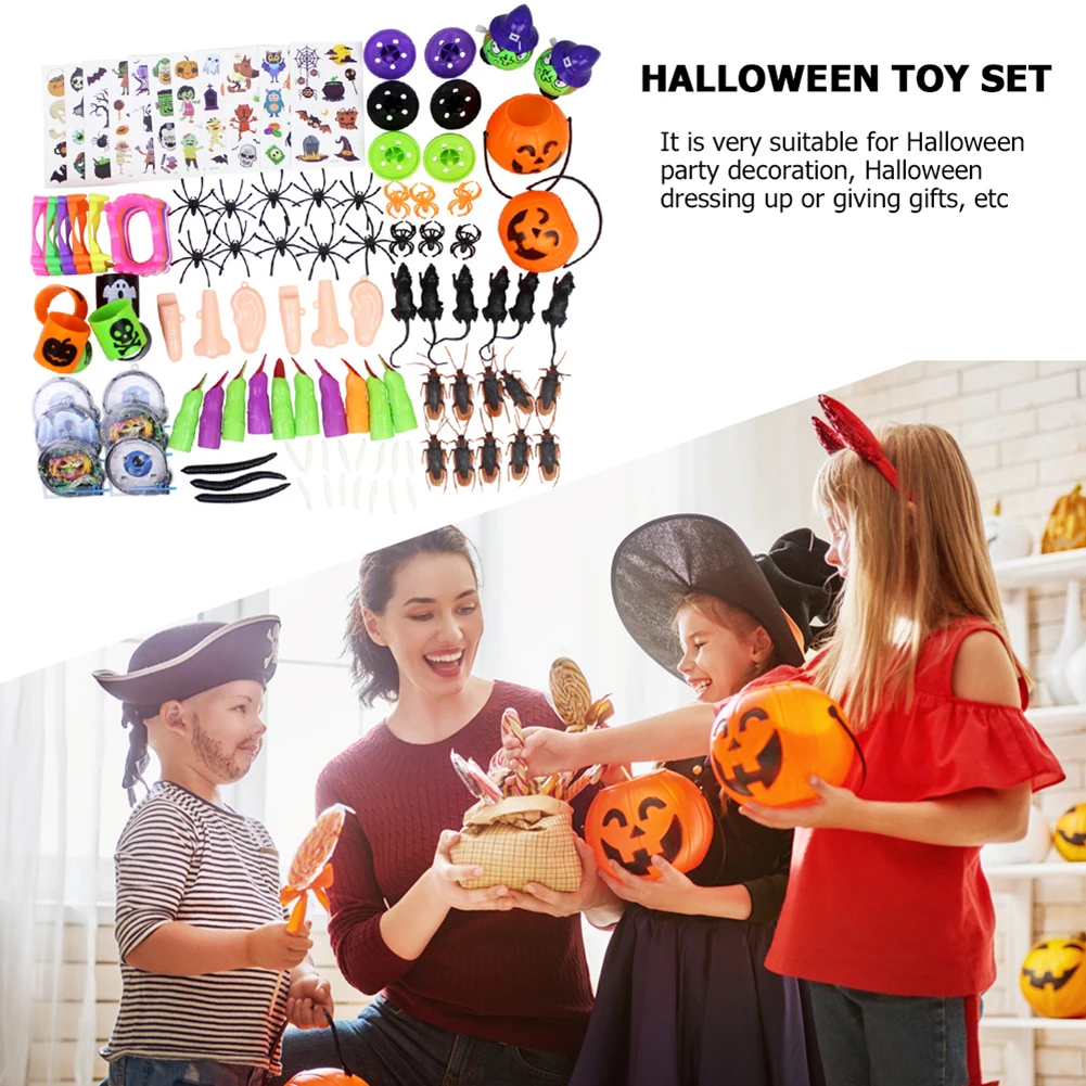 

120pcs Creative Tricky Toy Set Abundant Coloful Prank Spoof Halloween Party Toys Decoration Dressing up Props Kids Adult Gifts