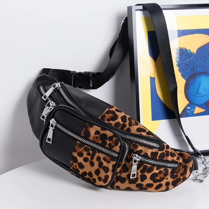 

Large Leopard Animal Prints Fanny Pack Pockets Adjustable Waist Pack Bag Chest Phone Pouch Belt Bag