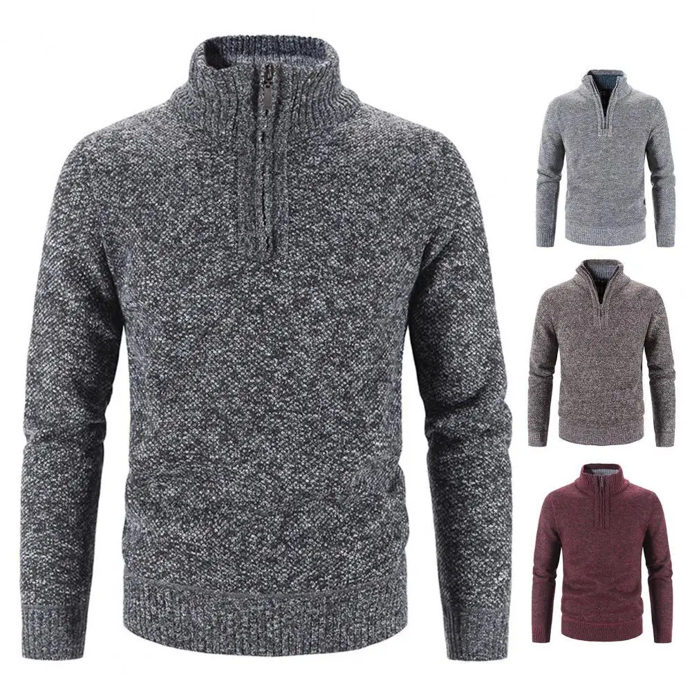 

Autumn Winter Sweater Men Zipper Turtleneck Knitted Sweaters Men Slim Knitwear Knitted Jumpers Pullovers Men Sweater pull homme